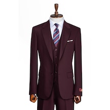 İlayda Emir Luxury, İtalyan Kesim, Slim Fit, Blazer, Erkek Takım Bordo