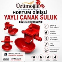 1 Adet Hortum Girişli Yaylı Çanak Suluk Otomatik Tavuk Civciv Suluk Sistemi
