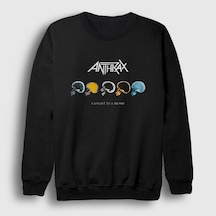 Presmono Unisex Mosh Anthrax Sweatshirt Siyah