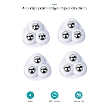 4'lü 360 Derece Dönebilen Yapışkanlı Bilyeli Eşya Kaydırıcı Seti Şeffaf