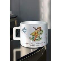 Anneler Gününe Özel Atlı Oyuncağa Binen Çocuk Tasarım Baskılı Çay-Kahve Fincanı