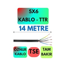 Öznur 5x6 Ttr Kablo Siyah Metre Seçenekli - 14 Metre