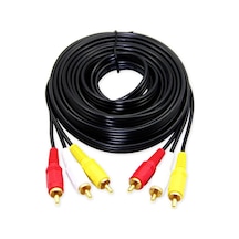 6 Metre Hazır Cctv Av Gold Kablo 3 Rca/3 Rca Erkek