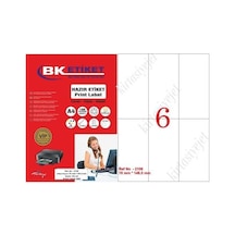 Tw-2106 Ebat 70 X 148.5 MM Lazer Etiket A4 Sayfada 16 Etiket