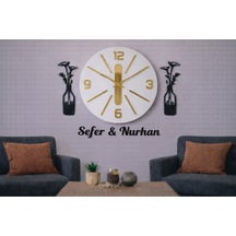 Duvar Saati 40 Cm Çiçekler 30 Cm Kişiye Özel No 1025 Çok Renkli