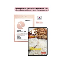 Dermal 3 Katmanlı Rose Gold Göz Maskesi + Aydınlatıcı Pürüzsüzleştirici Pamuk Pirinç Maskesi