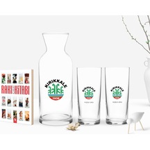 Kişiye Özel Renkli Baskılı Kırıkkale Tasarımlı Turistik İkili Rakı Bardağı Karaf Ve Cep Kitabı Hediye Seti-1