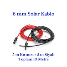 6 mm Mc4 Soketli 10 Metre (5m+5m) Güneş Paneli Solar Kablo