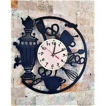 Mutfak - Cafe Duvar Saati Siyah