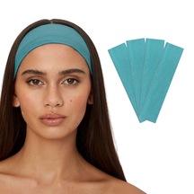 4lü Kadın Saç Bandı Bandana Pamuk Likralı Spor Headband Turkuaz