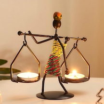 Kadın Figürlü Metal Ferforje Tealight Mumluk
