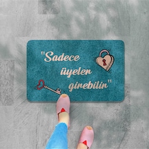 Dijital Baskılı Hoş Geldiniz Yazılı Çiçek Desenli Kapı Önü Paspası İç Ve Dış İçin Yıkanabilir Kaymaz Pembe