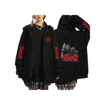 Tarzsokak Berserk Anime Fermuarlı Hoodie Model 109 12292 Siyah
