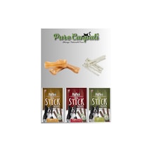 Purecanpati Köpek Natural Pres Kemik Beyaz Burgu Stick Ödül Seti 1 Köpek Naturel