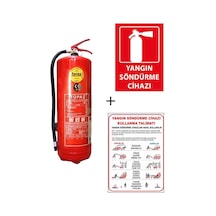 Tüpaş Yangın Tüpü 6 KG + Yangın Tüpü Kullanım Talimatı ve Yangın Tüp