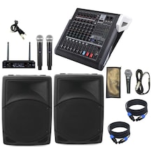 Mixer Hoparlör Mikrofon Anfi Hoparlör Seti 1