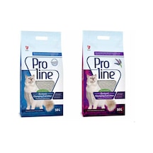 Proline Parfümsüz Kedi Kumu 10 L + Proline Lavanta Kokulu Kedi Kumu 10 L