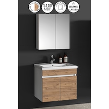 Çiğdem 55 Cm Beyaz-atlantik Mdf Lavabolu Asma Banyo Dolabı Takımı Beyaz - Atlantik Çam