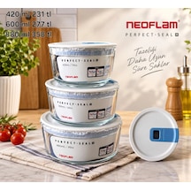 Perfect Seal Yuvarlak Cam Saklama Kabı 600 Ml. Çok Renkli