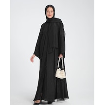 Şakika Kadın Shine Abaya Ferace & Şal - Standart Beden & Farklı Boy Siyah
