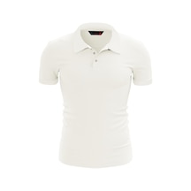 Raru Pamuk Büyük Beden Polo T-shirt Ingens Ekru Ekru