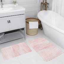 Rovigo Home Baskılı Kaymaz Taban 2 Li Banyo Paspas Takım Rvg5102-100X60-60X50 Çok Renkli