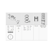 Mahle 0400401 Motor Pıston Segman P307 P206 Partner Iı Berlıngo Iı C3 C4 Tu5jp4 1,6 16v 79,00mm 0,50 Farklı