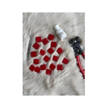 Sanatsal Mozaik Bayrak Kırmızı 2,5x2,5cm Mozaik Sanatı Malzeme 100gr