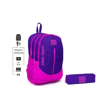 Coral High Sport Mor Pembe Sırt Çantası ve Kalemlik Seti