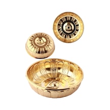Biterse Otantik Osmanlı Motifli Hamam Tası - Altın Sarısı Altın Biterse Otantik Osmanlı Motifli Hamam Tası - Altın Sarısı Altın