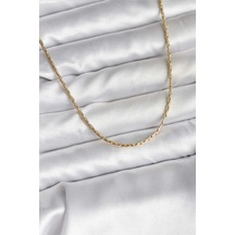 14k Gold Renk Kaplama İnce Zincir Model Cm Kadın Kolye Altın - Beyaz