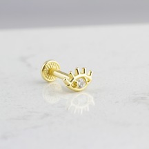 Glorria Altın Göz Tragus Piercing Çok Renkli