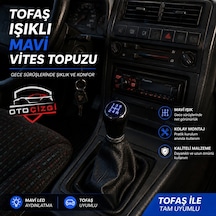Tofaş Şahin Doğan Kartal Mavi Led Işıklı 5 İleri + Geri Vites Topuzu Ve Körük Seti