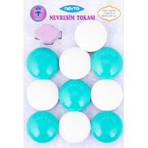 Nevto Nevresim Tokası Beyaz - Turkuaz