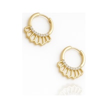 14k Gold Plated Bohem Hoop Küpe