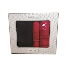 Özdilek Colourist Best Set Hamam Takımı Siyah Kırmızı