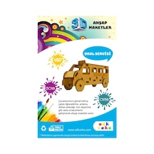 Ahşap Maket Okul Otobüsü Boya Ve Fırça