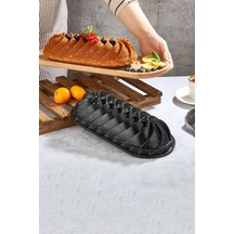 Polochef Ebru Döküm Granit Kek Kalıbı Siyah 33 Cm Siyah
