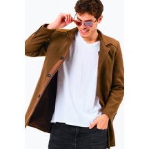Plt8327 Dewberry Erkek Palto-Koyu Camel-Koyu Camel
