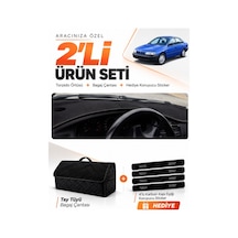 E-biz Toyota Carina E T190 Aırbaglı 1992-1997 Uyumlu Torpido + Tay Tüyü Çanta - Siyah - To010