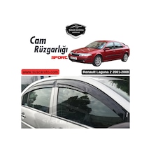 Renault Laguna 2 2001-2008 Uyumlu Mugen Cam Rüzgarlığı Seti Piano Black 4'lü İthal 00 Şüscaroto Aksesuar