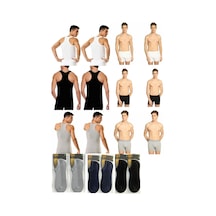 Tutku 6 Lı Erkek Ribanalı Likralı Sporcu Rambo Atlet-boxer-bambu Çorap Set 001