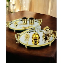 Infinity Gold Şık Söz Nişan Tepsisi Gold Gold