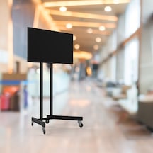 Alpin TV/Fuar Standı Metal Ayaklı Tekerlekli TV Sehpası/Ünitesi