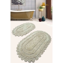 Regnum Cotton Bej 2 Li Set Banyo Paspası Özel Dantelli
