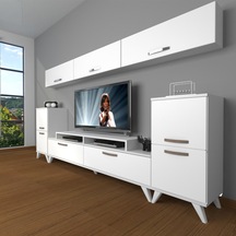 Decoraktiv Ekoflex 9 Slm Retro Tv Ünitesi Tv Sehpası Beyaz