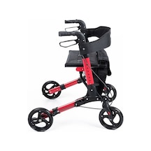Medikaltec Comfort Plus Dm-9102 Kırmızı Lüx Alüminyum Rolatör