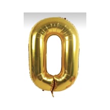 0 Rakam Balon Helyum Uyumlu 34 Inch 76 Cm Normal Şişim Veya Uçan Gold Gold