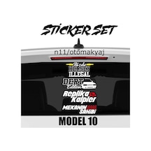 Araba Arka Cam Yazısı Sticker Komik Hırçın Ukala Çeşitli