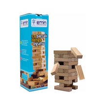 54 Parça. Jenga. Büyük Boy. Denge Oyunu. Doğal. Ahşap. Kule Oyunu